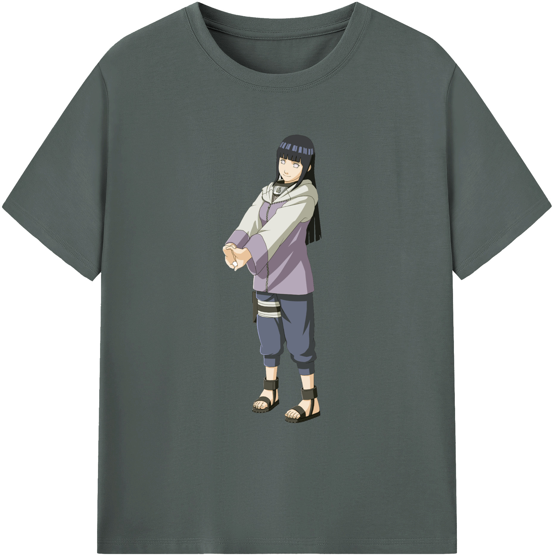 （画像用） NARUTO -ナルト- 日向ヒナタ Hyūga Hinata 綿100％ メンズ半袖Tシャツ｜肌触りやわらか＆通気性